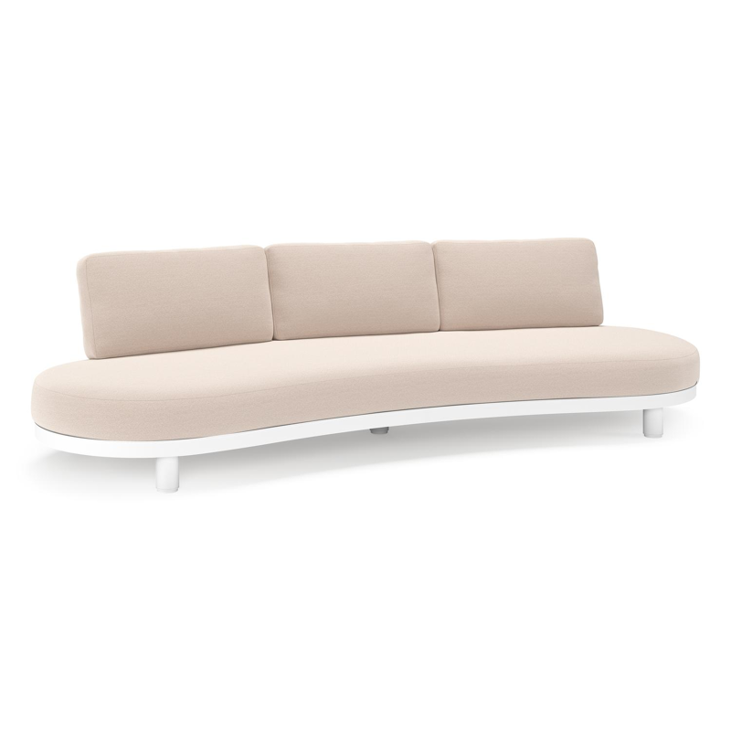 Donato loungebank in wit aluminium met all weather sunbrella® luxe Wander Pilat kussen