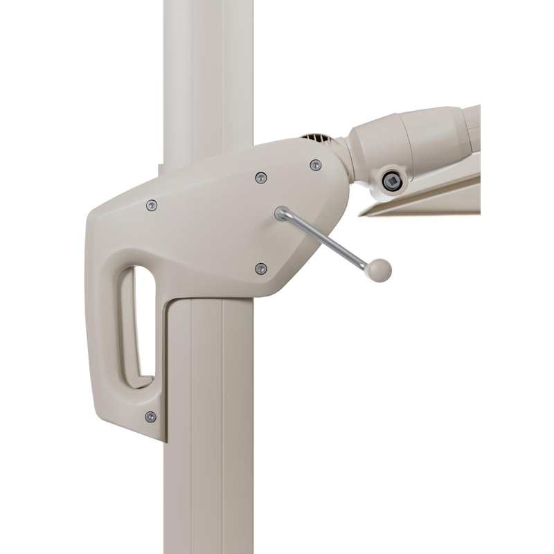 Parasol pendant Minore avec fonction tilt en aluminium beige avec toile de parasol en All Weather Sunbrella Premium beige - Lg. 400 x Lrg. 300 cm (sans pied de parasol)