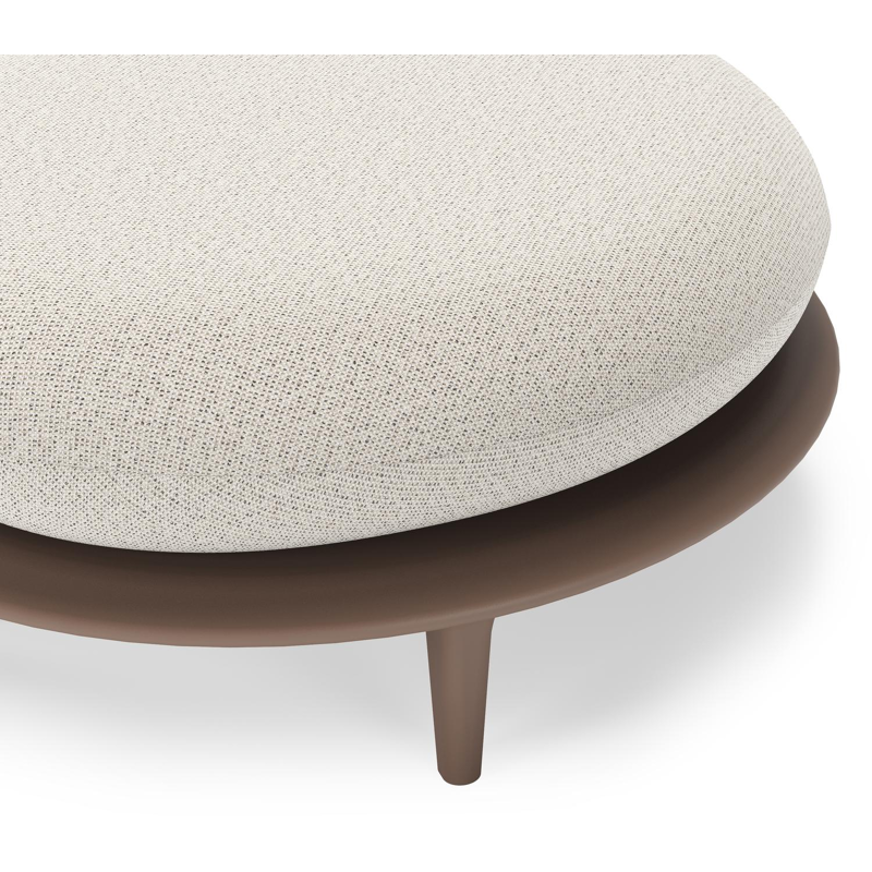 Pouf Bomero en aluminium taupe et coussin en all weather solica firenze natural
