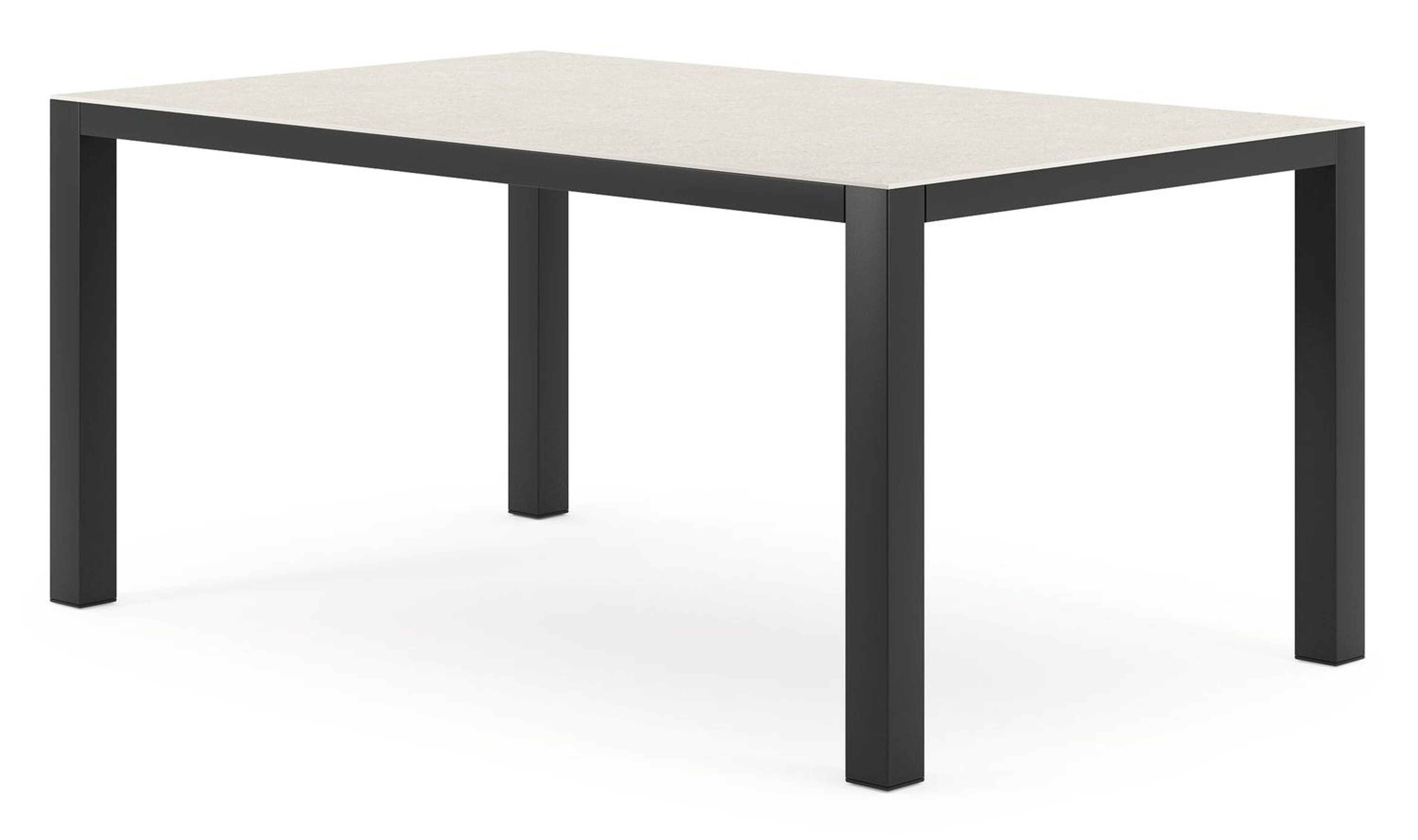 Como tuintafel rechthoekig in zwart aluminium en volkeramiek shilin - L 160 x B 100 x H 75 cm