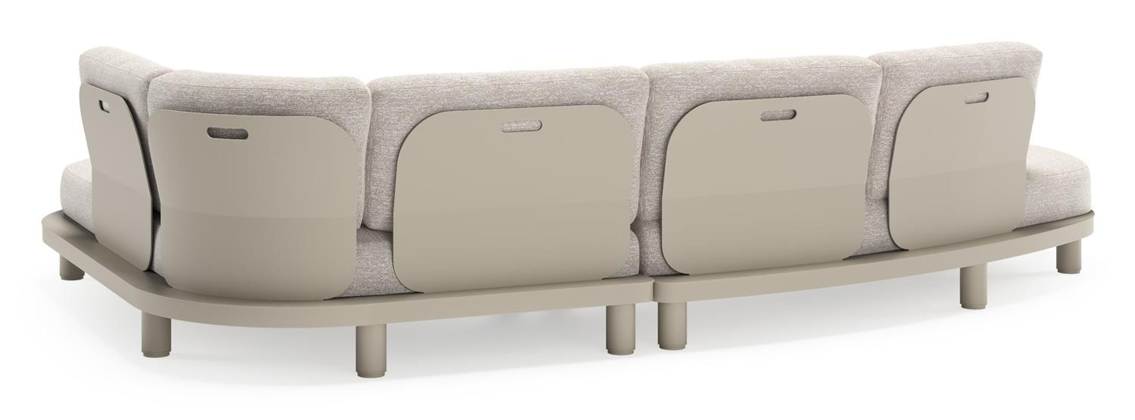 Donato loungehoek in beige aluminium met all weather sunbrella® luxe Tundra Sand kussen
