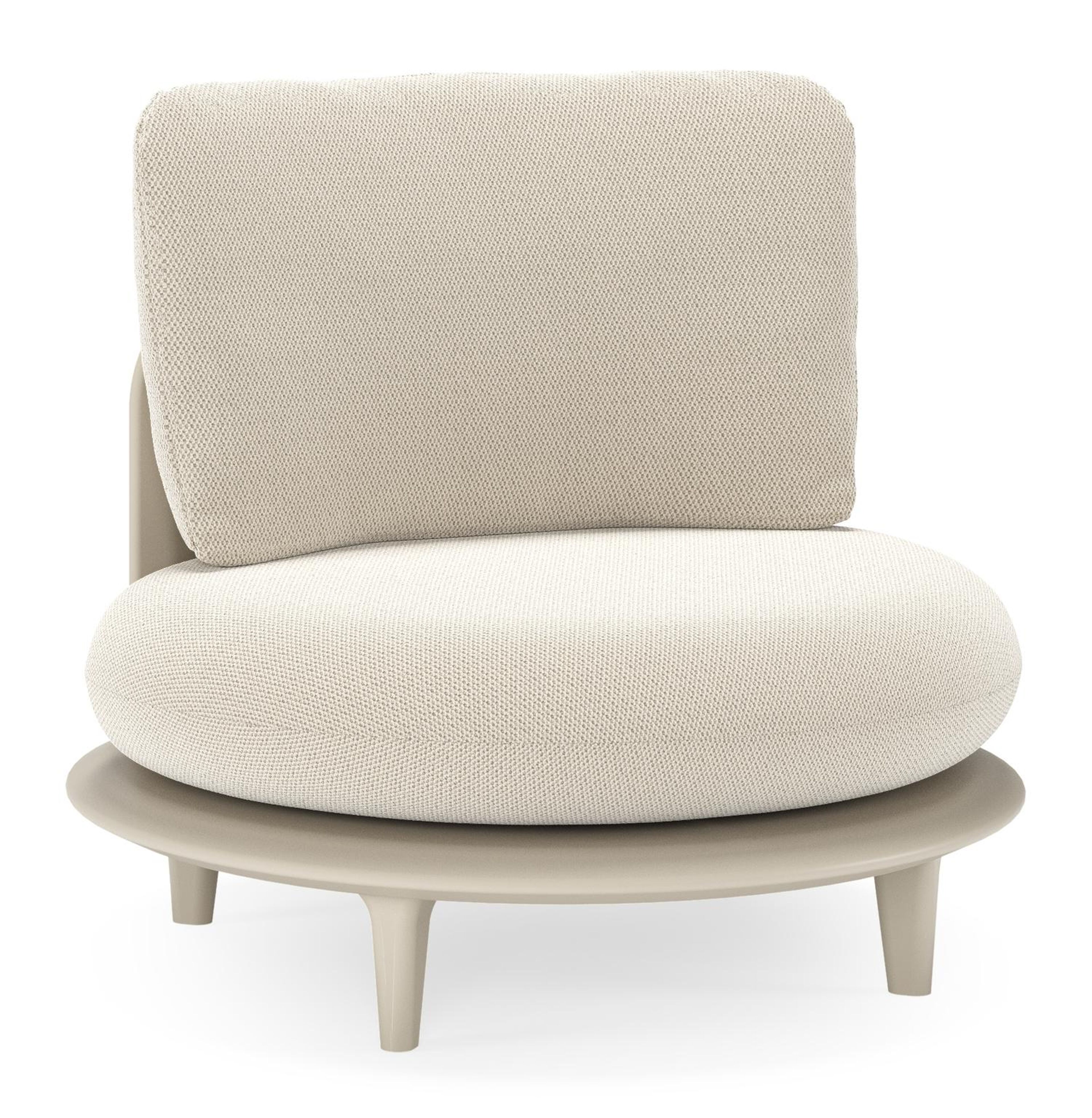 Fauteuil de jardin Bomero en aluminium beige et coussins en all weather sunbrella® luxe lopi marble