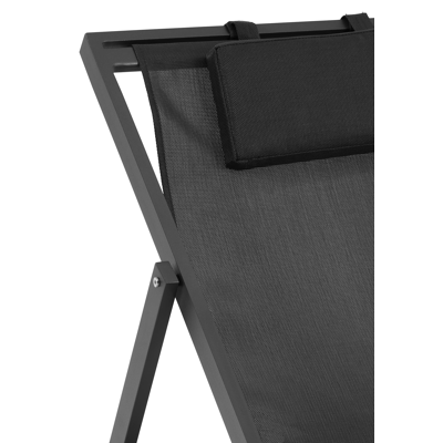 Cabana strandstoel in zwart aluminium met zwart textilene