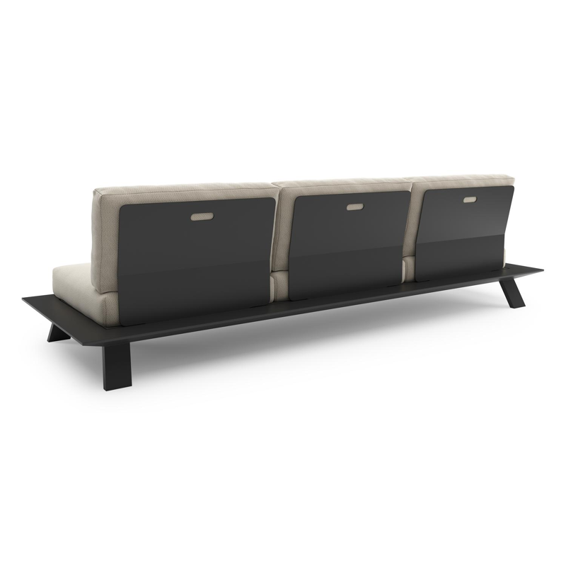 Cesano loungeset in zwart aluminium met lopi marble all weather Sunbrella® luxe kussen