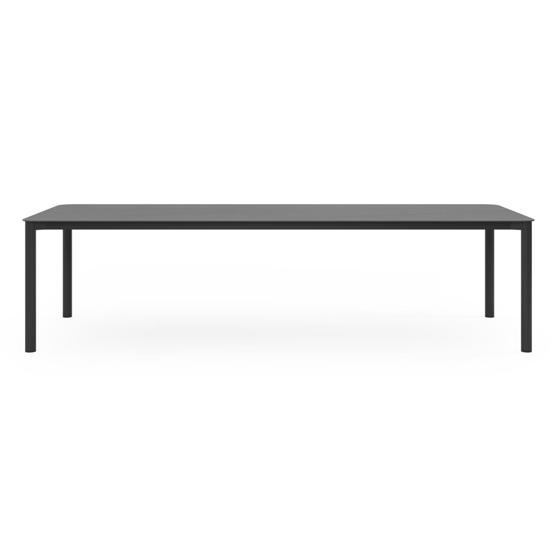 Lugano tuintafel rechthoekig afgerond in zwart aluminium en volkeramiek basalt black - L 290 x B 110 x H 74 cm