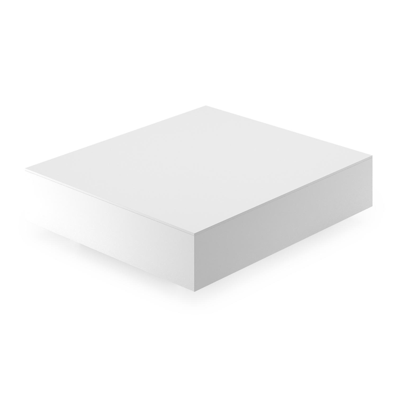 Como loungetafel in wit aluminium en arctic white volkeramiek - L 70 x B 80 x H 20 cm
