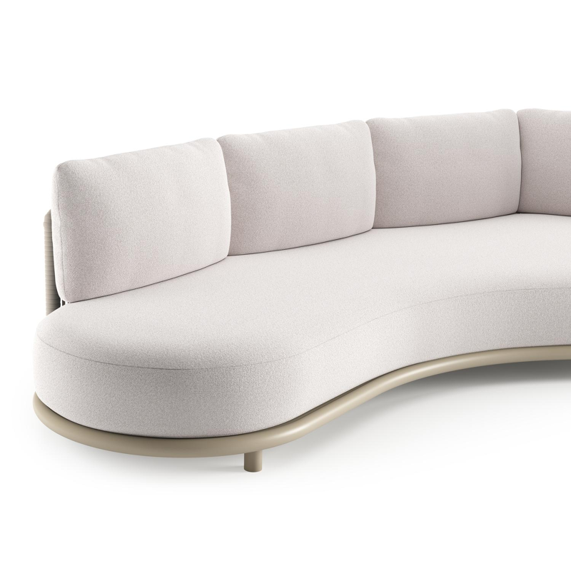 Lomano loungebank in beige aluminium met ego eggshell all weather solica kussen