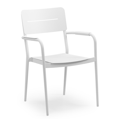 Salto tuinstoel in wit aluminium