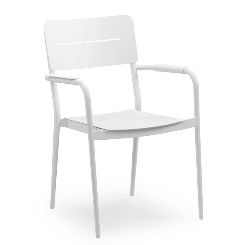 Salto tuinstoel in wit aluminium