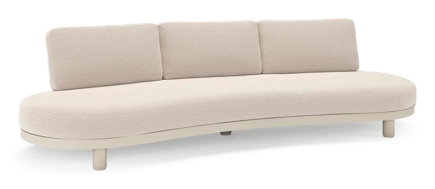 Canapé de jardin Donato en aluminium beige et coussins en all weather sunbrella® luxe Slow Farafra