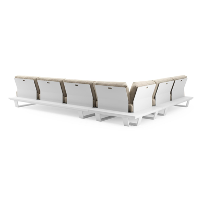 Pagino loungehoek in wit aluminium met althea chalk all weather cosytica kussen