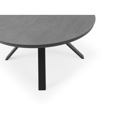 Cesano tuintafel in zwart aluminium en volkeramiek basalt black - Dia. 148 x H 74,5 cm