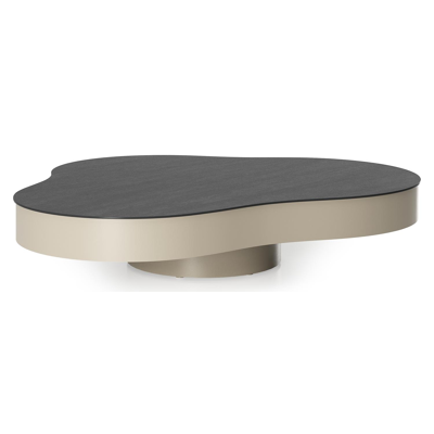 Lomano loungetafel cloud in beige aluminium en aluminium Basalt Black - L 131 x B 108 x H 25 cm