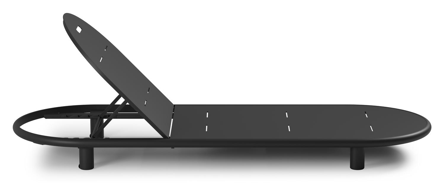 Lomano verstelbaar ligbed in zwart aluminium met natte sooty all weather sunbrella® luxe