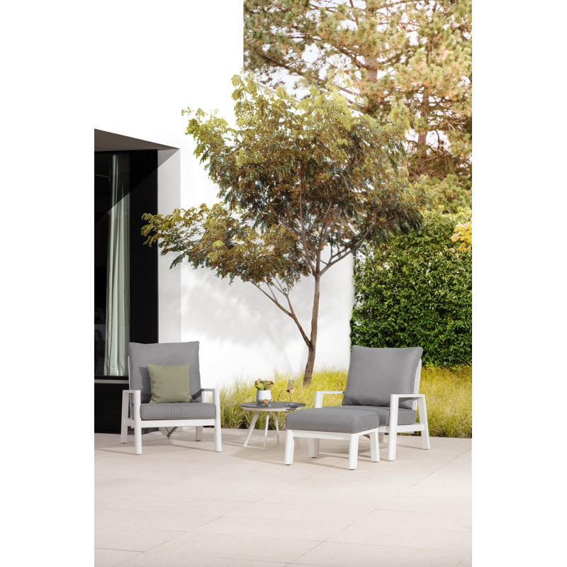 Cirello lounge 1-zit in wit aluminium