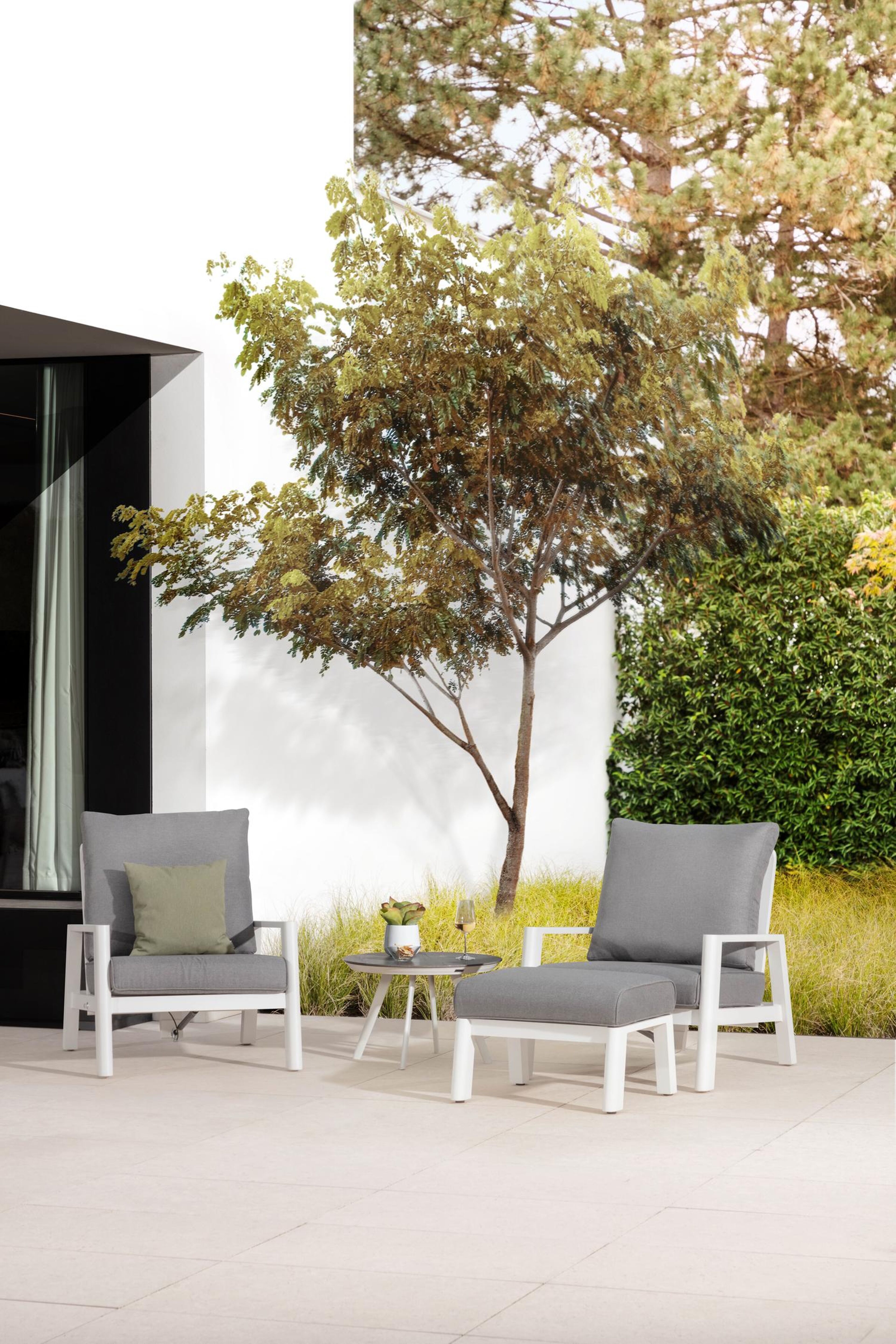 Cirello lounge 1-zit in wit aluminium