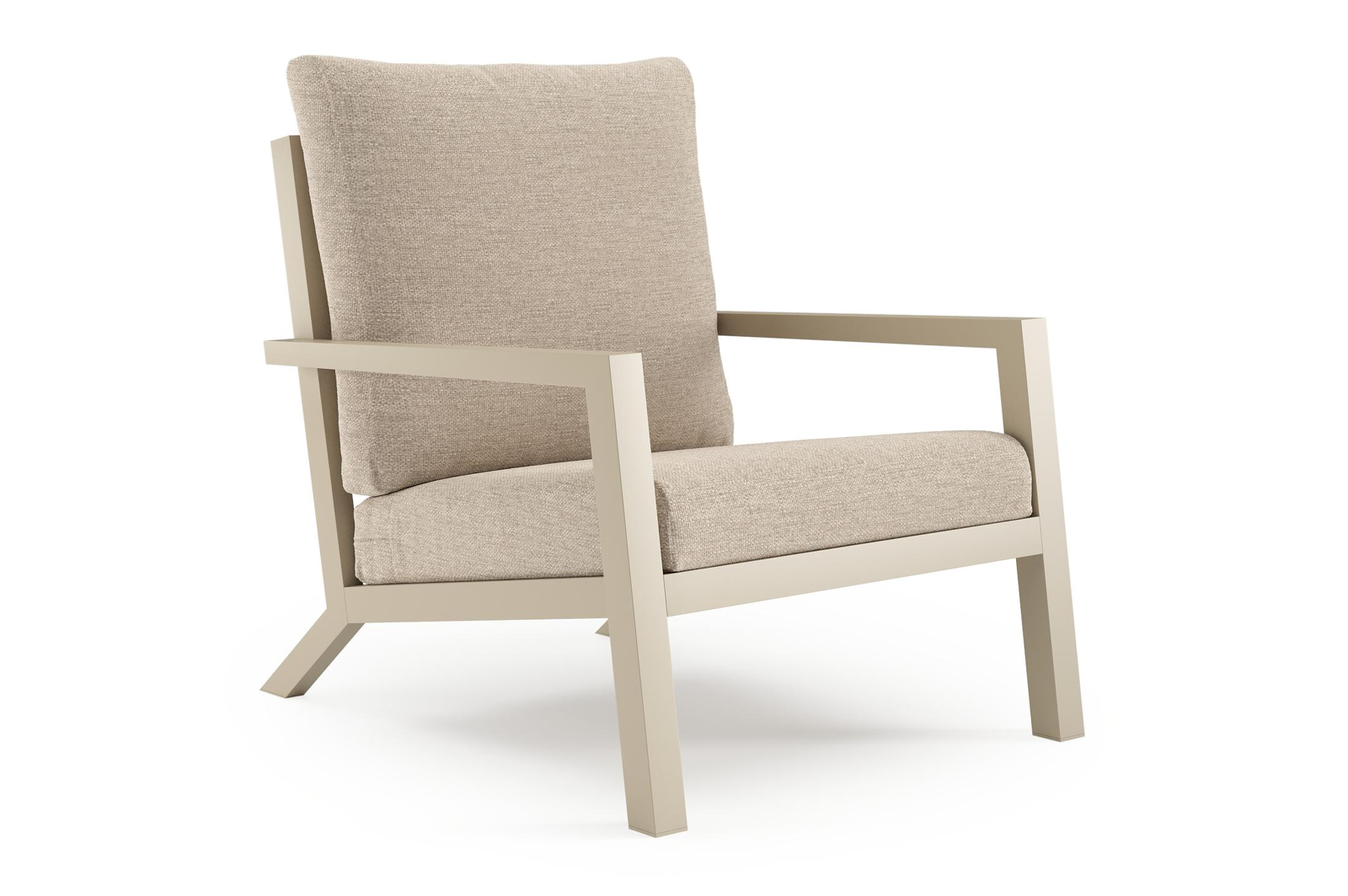 Arnes loungestoel in beige aluminium met rustic weather+ softtouch kussen