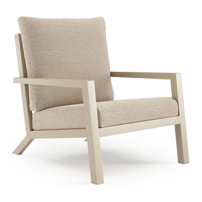 Arnes loungestoel in beige aluminium met rustic weather+ softtouch kussen