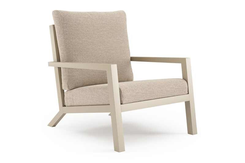 Arnes loungestoel in beige aluminium met rustic weather+ softtouch kussen