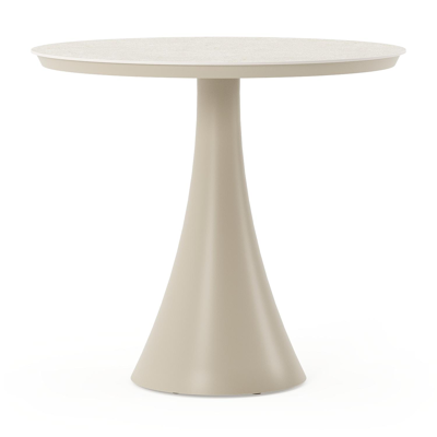 Fano tuintafel rond in beige aluminium en volkeramiek Shilin Dia. 85 x H 75 cm x H 75 cm