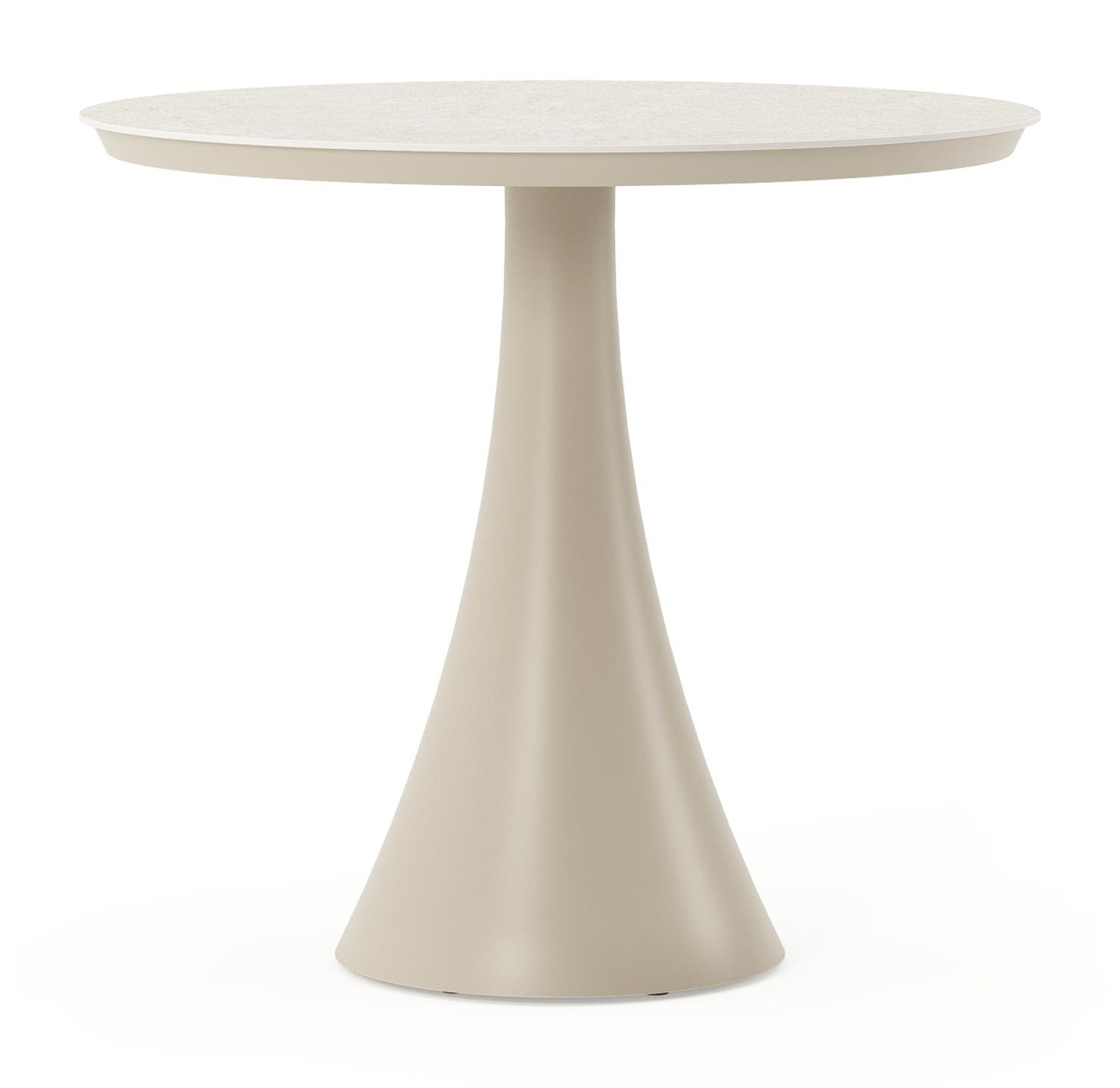 Fano tuintafel rond in beige aluminium en volkeramiek Shilin Dia. 85 x H 75 cm