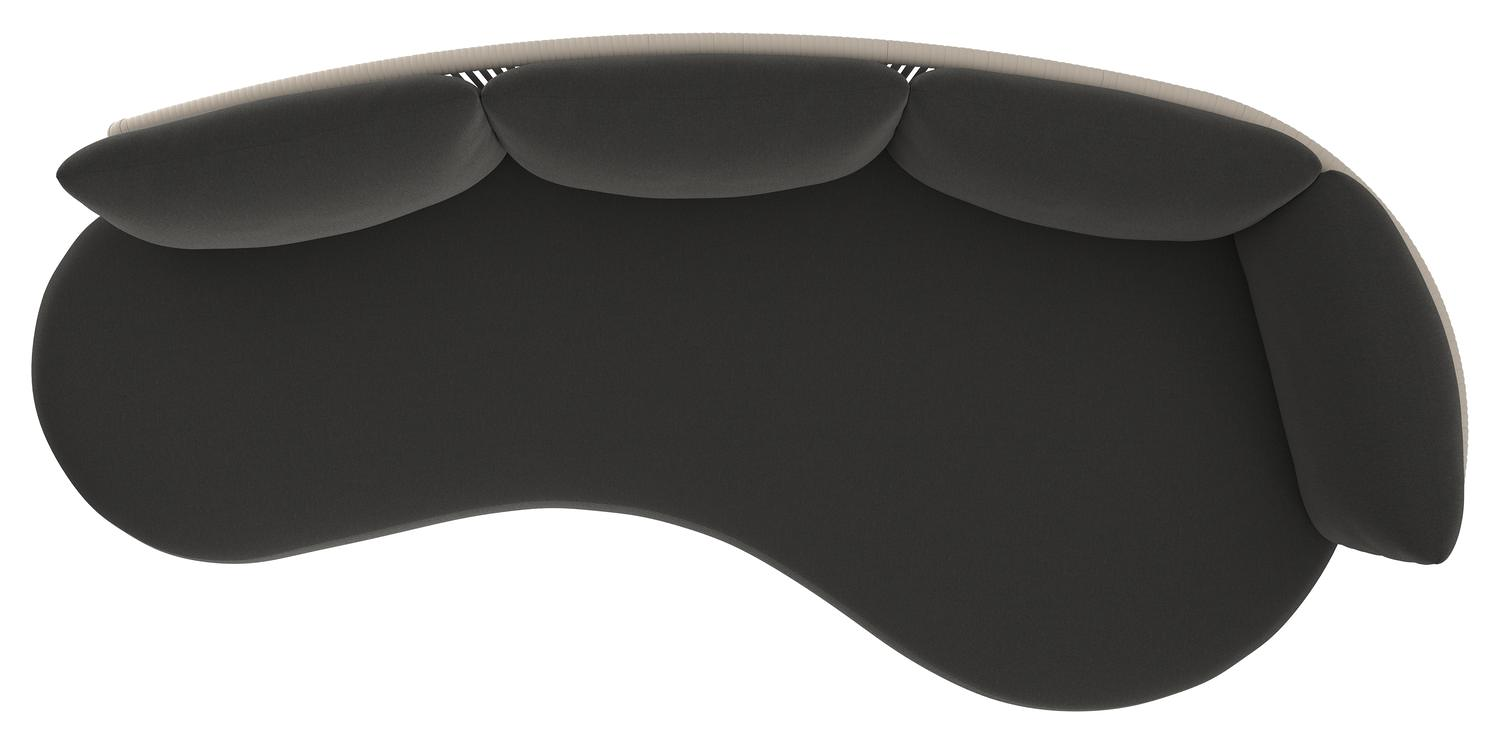 Lomano loungebank in zwart aluminium en beige verticaal geweven luxe vlakke rope met natte sooty all weather sunbrella® luxe kussen