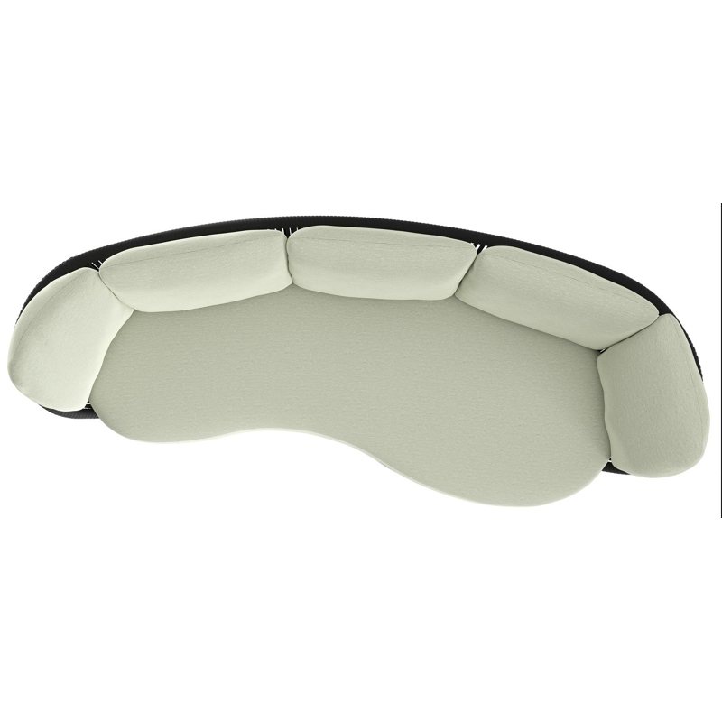 Lupino loungebank in zwart aluminium en zwart verticaal geweven luxe vlakke brede rope met slow spirea all weather sunbrella® luxe kussen