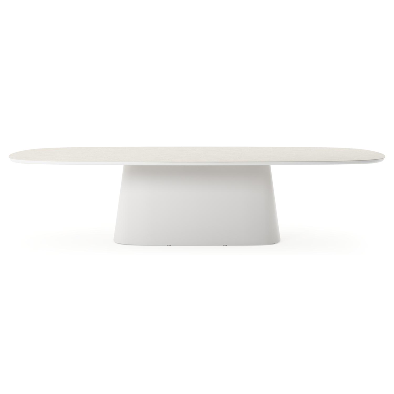 Amico tuintafel bombo xl in wit aluminium en volkeramiek Shilin - L 320 x B 148 x H 73.5 cm