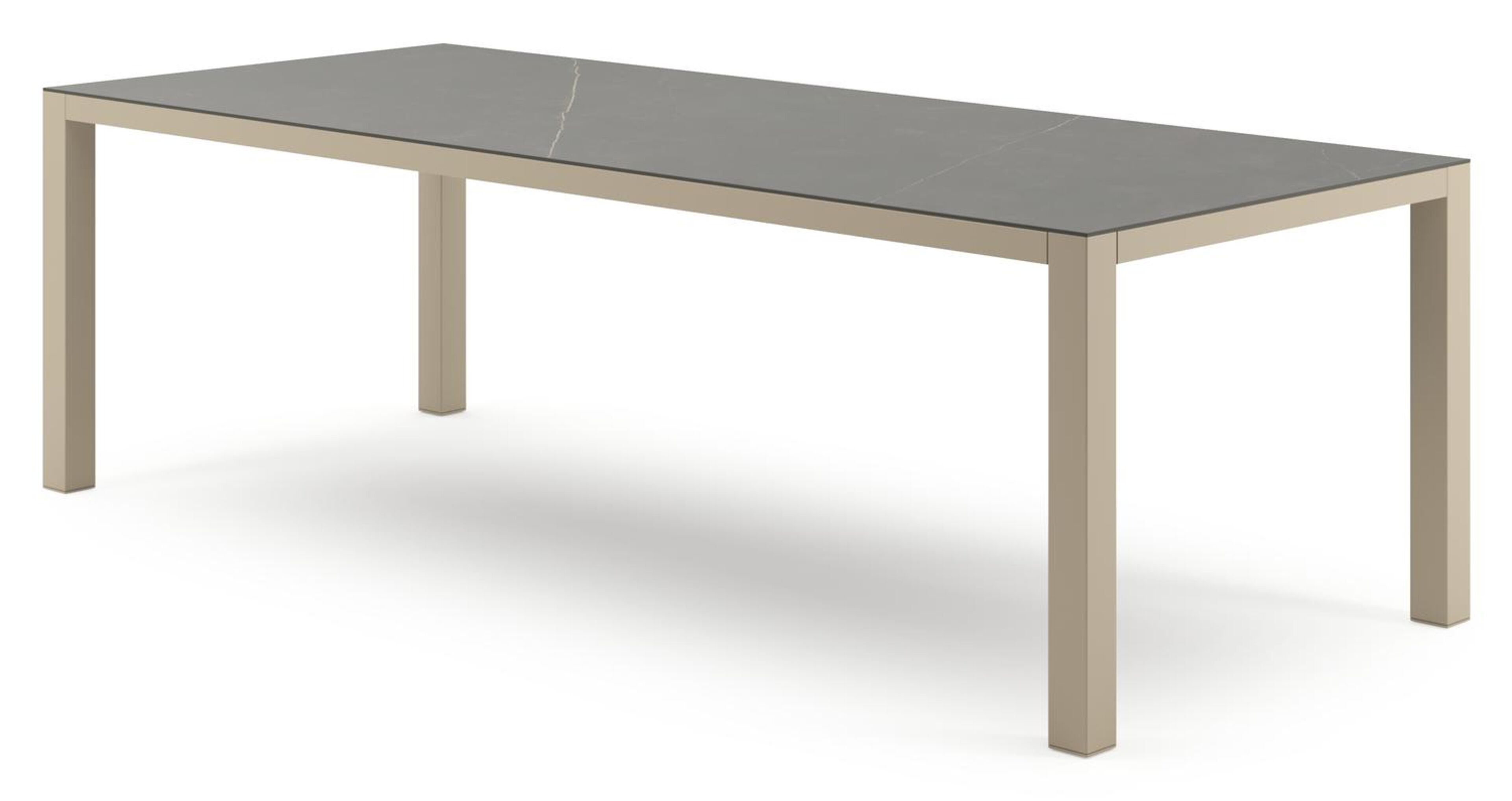 Como tuintafel rechthoekig in beige aluminium en volkeramiek Calatorao - L 240 x B 100 x H 75 cm