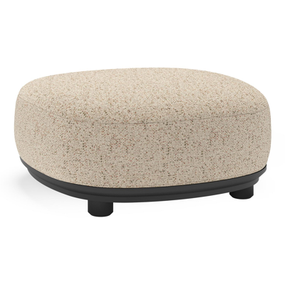 Vadelo poef in zwart aluminium met bora jungle all weather cosytica kussen