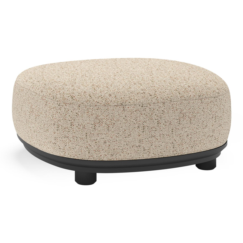 Vadelo poef in zwart aluminium met bora jungle all weather cosytica kussen