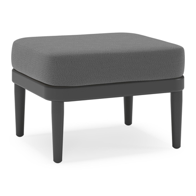 Pouf Orso en aluminium noir et coussins en all weather sunbrella® luxe Lopi Shadow