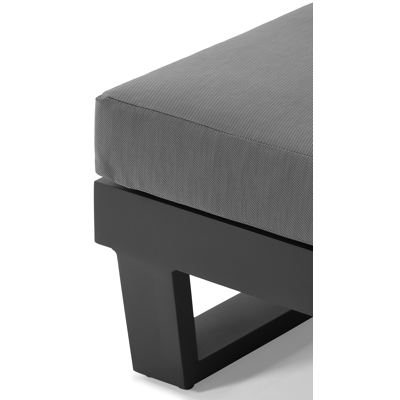 Modica loungeset in zwart aluminium met grijs textilene kussens