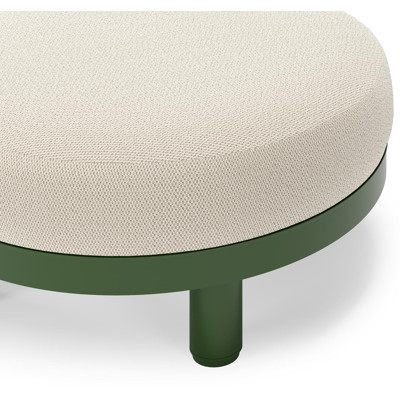 Donato lounge poef in groen aluminium met all weather sunbrella® luxe Lopi Marble kussen