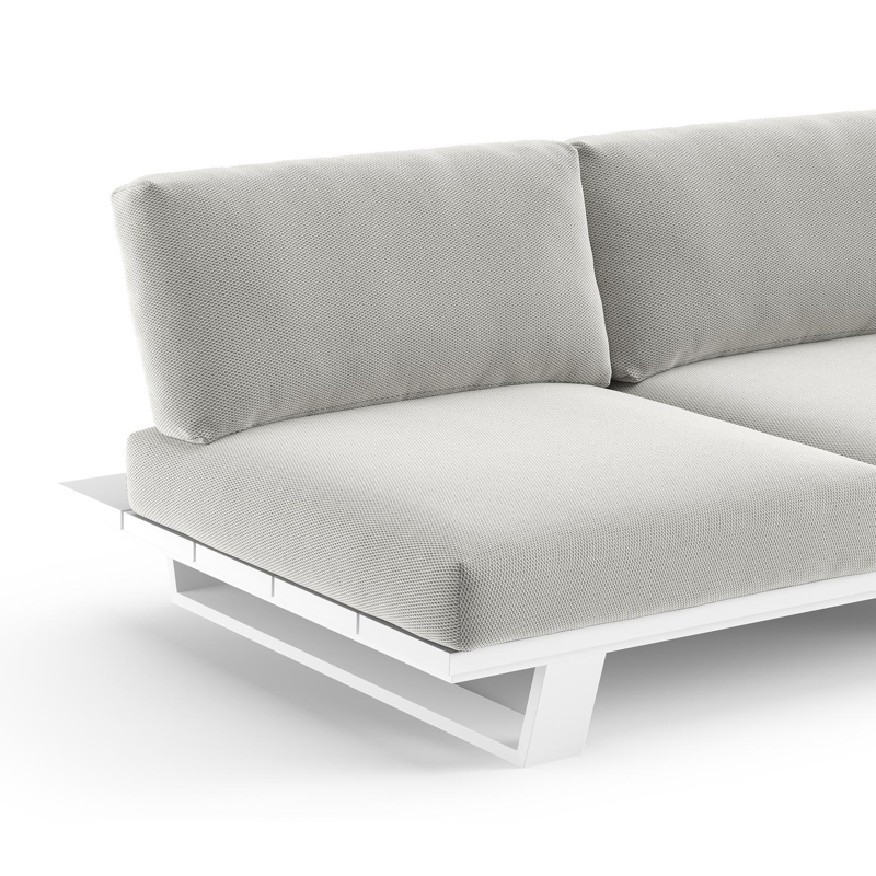 Pagino loungebank in wit aluminium met lopi ash all weather sunbrella® luxe kussen