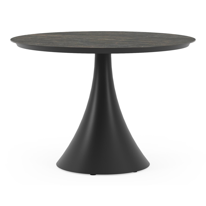 Table de jardin Fano en aluminium noir et céramique pleine black obsession - Dia. 110 x H 75 cm