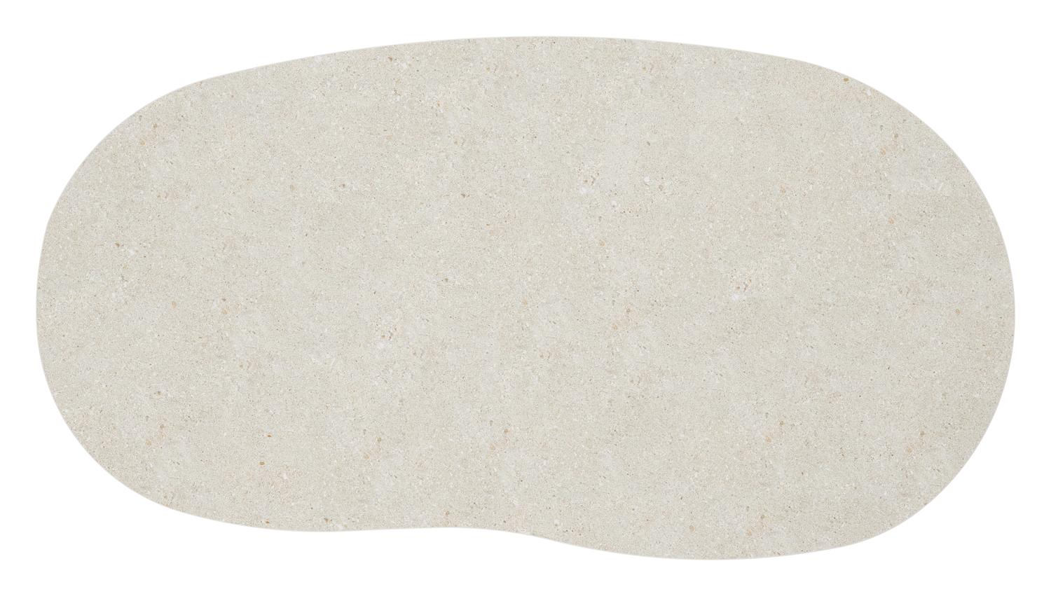 Table de basse Amico organique en aluminium noir et céramique pleine Shilin - Lg. 170 x Lrg. 91 x Haut. 25 cm