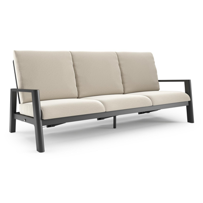 Cirello loungebank in zwart aluminium met lopi marble all weather sunbrella® luxe kussen