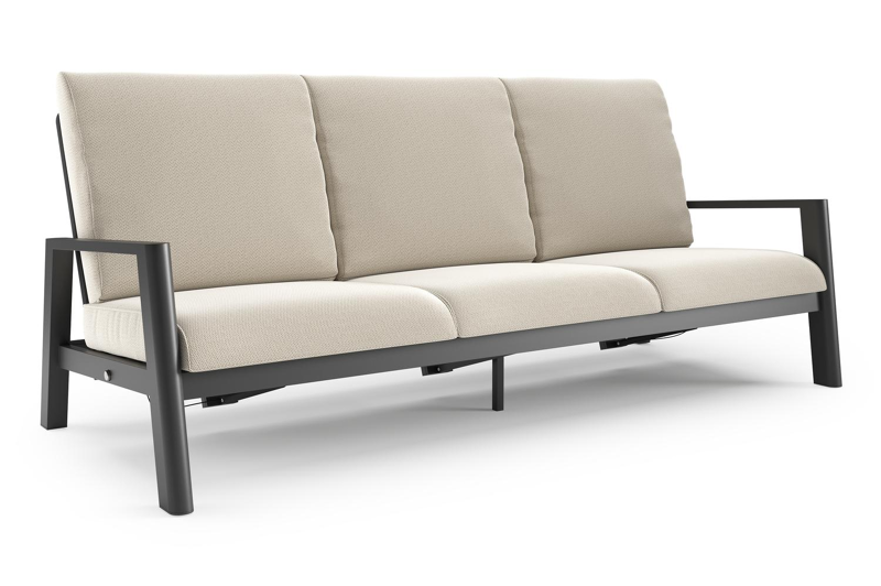 Cirello loungebank in zwart aluminium met lopi marble all weather sunbrella® luxe kussen