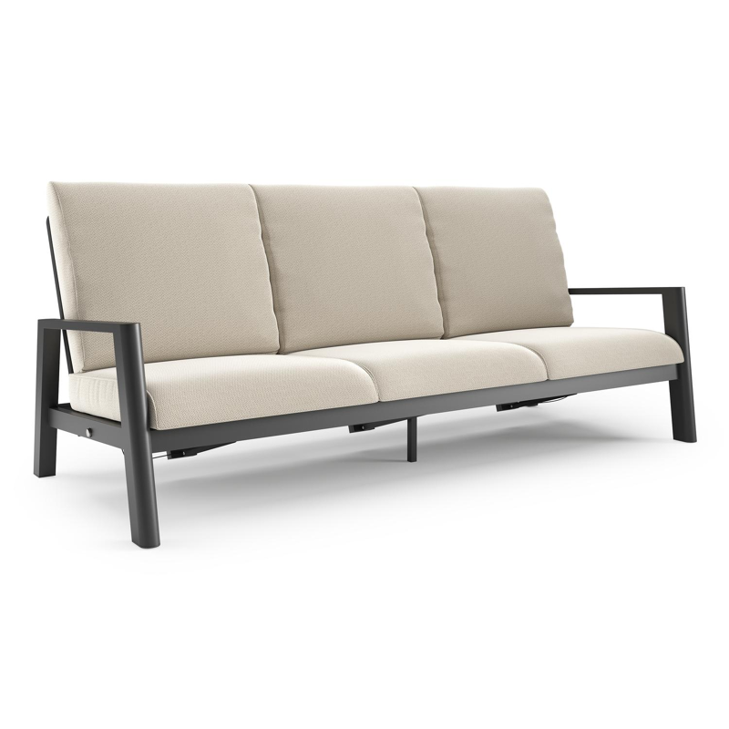 Cirello loungebank in zwart aluminium met lopi marble all weather sunbrella® luxe kussen