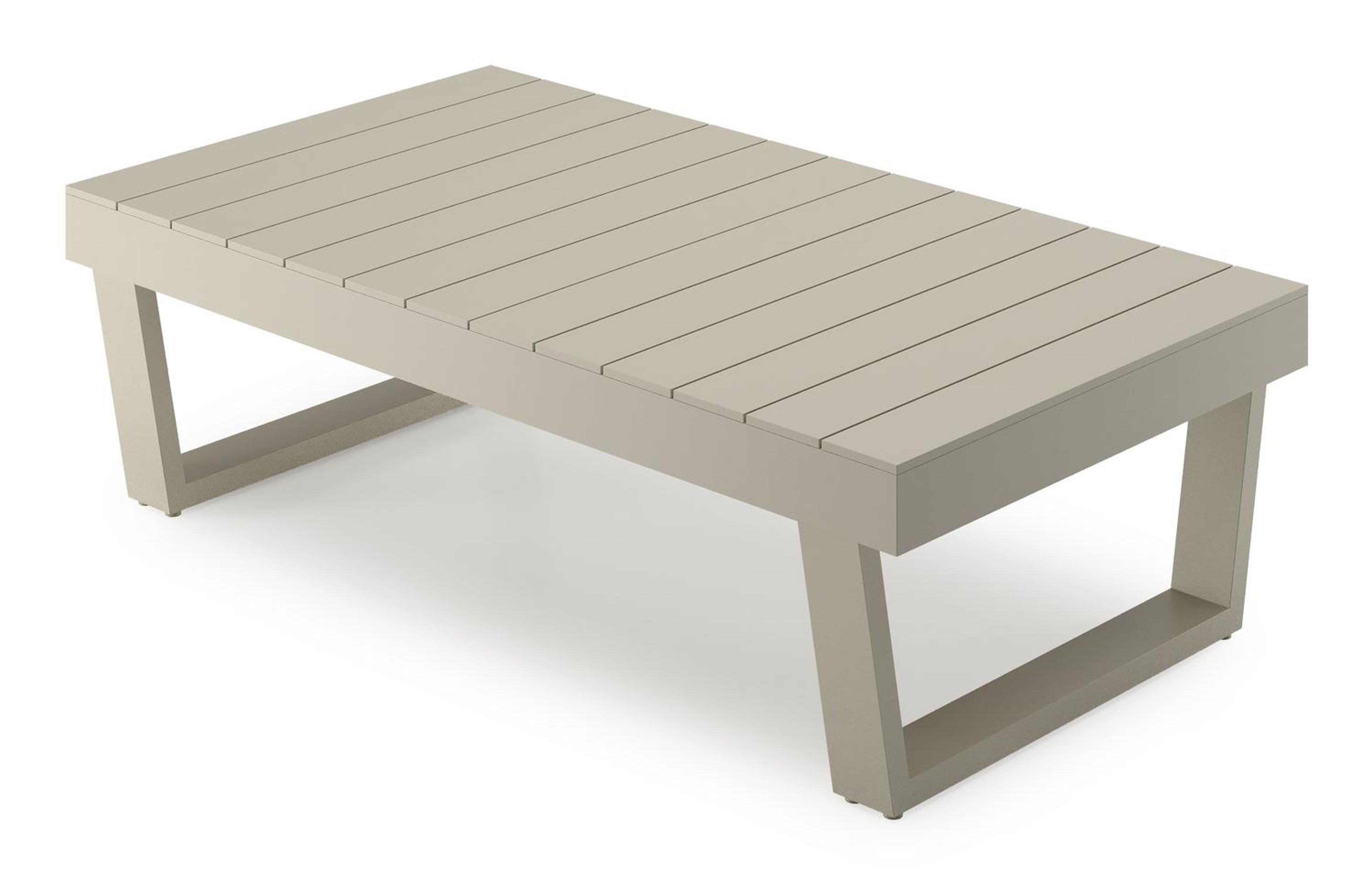 Table de basse Modica en aluminium beige - Lg. 130 x Lrg. 130 x Haut. 38 cm