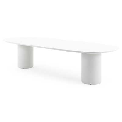 Amico tuintafel bombo in wit aluminium en volkeramiek Arctic White - L 320 x B 130 x H 73.5 cm