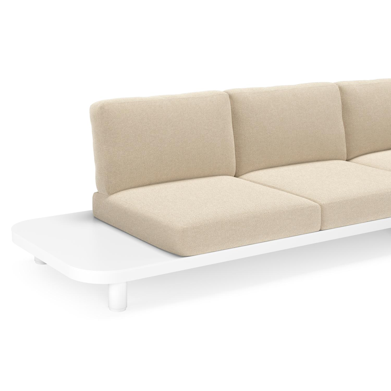 Donato loungehoek in wit aluminium met all weather cosytica Althea Chalk kussen