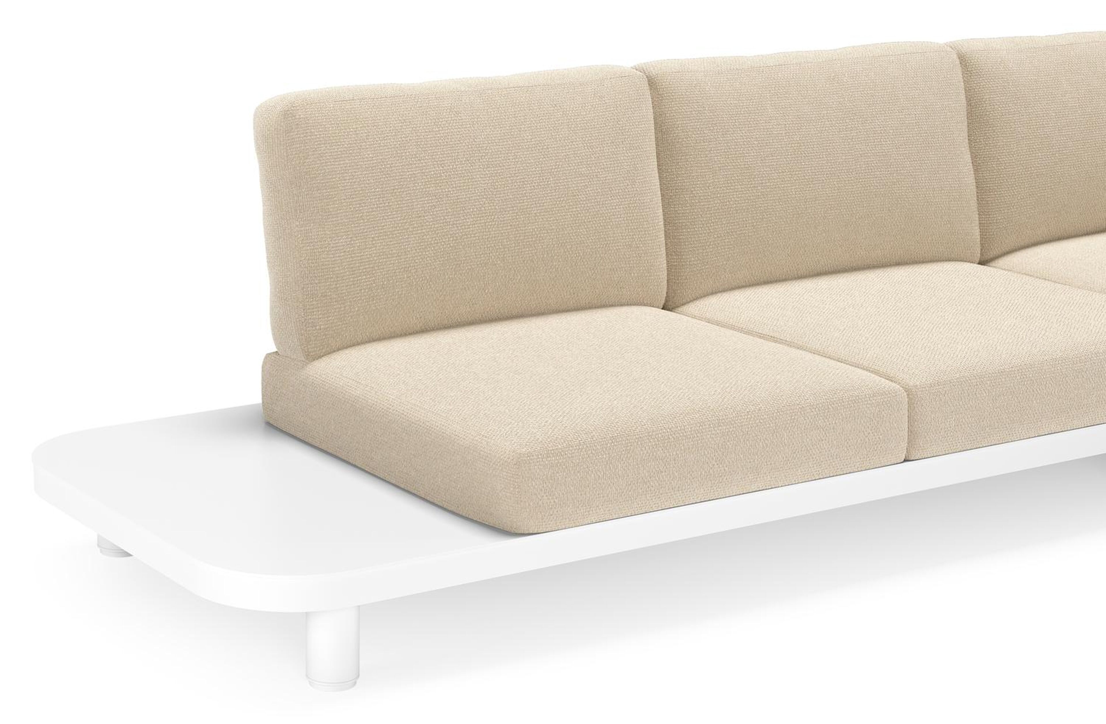 Donato loungehoek in wit aluminium met all weather cosytica Althea Chalk kussen