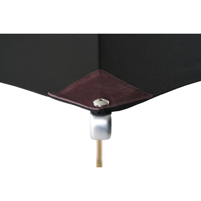 Parasol droit Pescara en teck  avec toile de parasol en polyester noir - Larg1 300 x Larg2 400 cm (sans pied de parasol)