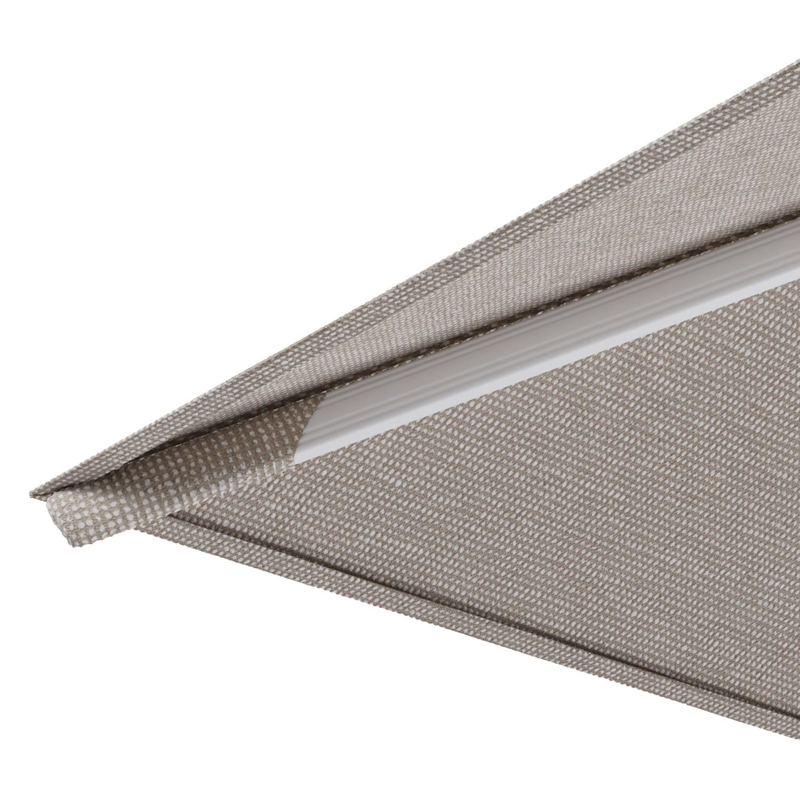 Rufina zweefparasol met tiltfunctie in wit aluminium en Slow Farafra All Weather Sunbrella® Luxe parasoldoek - L1 300 x L2 300 cm met parasolvoet Minore 260 kg met wielen