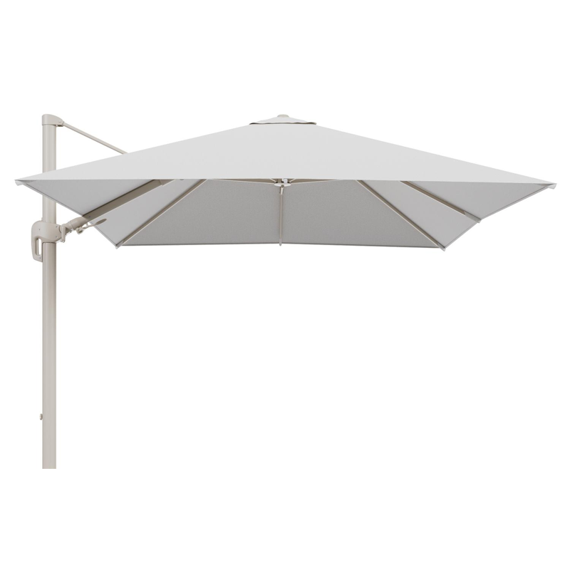 Rufina zweefparasol tiltfunctie in beige aluminium en parasoldoek in All Weather Solica Ego Birch  - L1 300 x L2 300 cm (zonder voet)