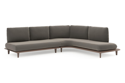 Chaise longue links + 2-zit