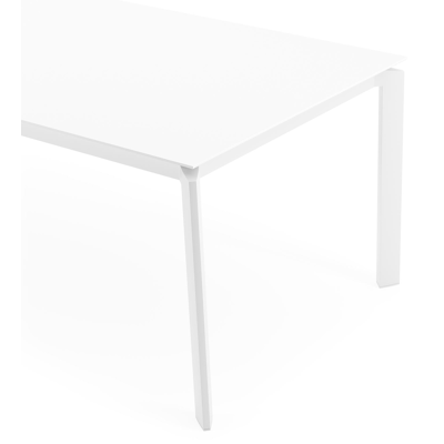 Cirello tuintafel in wit aluminium en volkeramiek arctic white - L 240 x B 100 x H 75 cm