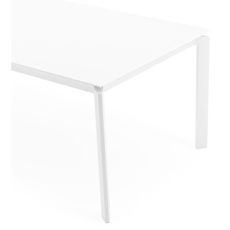 Cirello tuintafel in wit aluminium en volkeramiek arctic white - L 240 x B 100 x H 75 cm